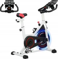 Rower treningowy HOMCOM magnetyczny pionowy pomiary LCD Biały do 120 kg