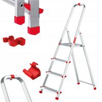 Бытовая алюминиевая лестница 4-ступенчатая складная baulich крюк и лапки бесплатно!
