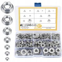 ZESTAW NAKRĘTEK KOŁNIERZOWYCH M3-M12 ZE STALI NIERDZEWNEJ 190 SZTUK