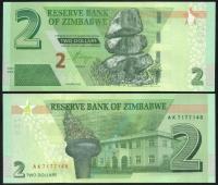 $ Zimbabwe 2 DOLLARS P-101a UNC 2019