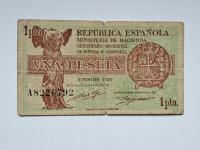 Hiszpania 1 peseta 1937 rok. Seria A - RZADKI !!!