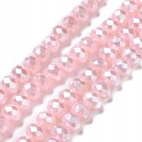 Koraliki Szklane Kryształki Perłowe Różowe Fasetowane 8mm 20szt