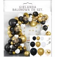 Girlanda balonowa balony zestaw balonów na 18 30 urodziny złote czarne
