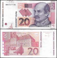 * CHORWACJA 20 kuna 2012 P- 39 b ** stan UNC/aUNC ** zastąpione przez euro