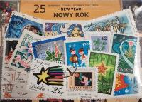 Zestaw 25 znaczków pocztowych - NOWY ROK