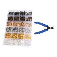 Zestaw koralików zaciskanych do tworzenia biżuterii z pudełkiem do przechowywania Zaciskanie koralików 24 siatki