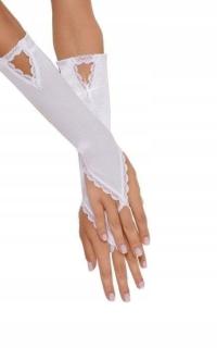 Białe rękawiczki długie SoftLine 7710 S-L