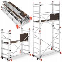 Алюминиевые шарнирные дорожные леса HIGHER Acro-Twin 3,90 m 4in1