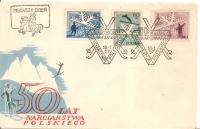 50 LAT NARCIARSTWA POLSKIEGO -koperta FDC -1957 rok