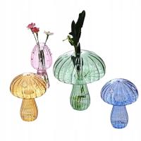 стеклянная ваза с грибами, гидропонная ВАЗа, настольный декор, цветочная композиция
