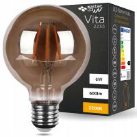 Żarówka LED E27 G80 FILAMENT 6W ciepła 2200K DYMIONA EDISON RETRO OZDOBNA