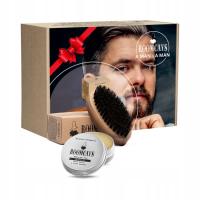 Zestaw do brody ROOMCAYS prezent wosk modelujący do brody i wąsów, kartacz