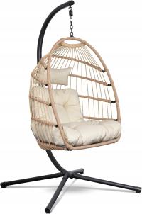 Fotel wiszący ogrodowy kokon huśtawka ELDEN Salvio antywywrotny do 150kg