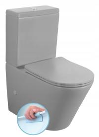 Kompakt WC, Rimless, odpływ poziomy/pionowy, szary mat PACO