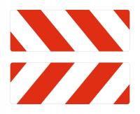 Pasy NAKLEJKI ODBLASKOWE ostrzegawcze 30x14 na maszyny budowlane 2 sztuki