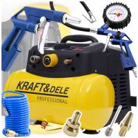 KOMPRESOR SPRĘŻARKA BEZOLEJOWY 6l ZESTAW 8bar POWIETRZA 230V PRZENOŚNY MAŁY