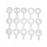 Szablony do dekorowania kawy zestaw 16 sztuk