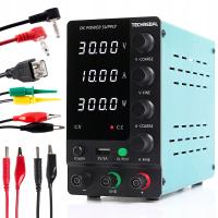 2× ZASILACZ LABORATORYJNY TECHREBAL SPS-C3010 30V10A + PRZEWODY POMIAROWE 60CM