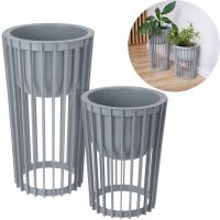 2x Kwietnik dwustronny Standy 40h + 54h Stojak na kwiaty + wkład wewnętrzny