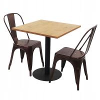 Zestaw stół Kansas dąb craft 2 Tolix miedziane