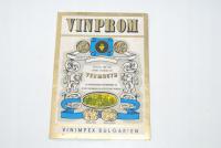 Stara etykieta po winie Vinprom antyk zabytek