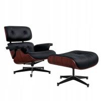 Eames Lounge Chair, черный, натуральная воловья кожа темный палисандр