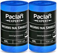 WORKI NA ŚMIECI BARDZO MOCNE ZAWIĄZYWANE PACLAN EXPERT 60L x 200 sztuk