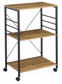 SZAFKA NA KÓŁKACH REGAŁ POMOCNICZY MOBILNY WÓZEK KUCHENNY DĄB