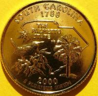 QUARTER DOLAR USA 2000 P SOUTH CAROLINA PALMY PTAKI