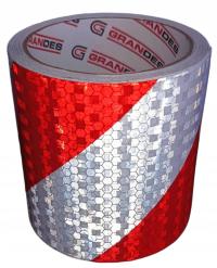 TAŚMA SAMOPRZYLEPNA OSTRZEGAWCZA FOLIA ODBLASKOWA PRYZMATYCZNA 100mm 5m