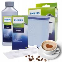 Набор для чистки кофемашины Saeco Philips средство для удаления накипи таблетки фильтр
