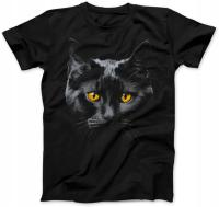 Koszulka Damska Realistyczny Czarny Kot Czarna L