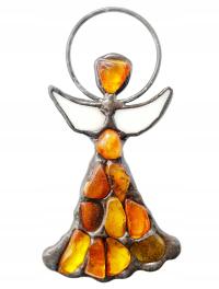 ВИТРАЖ ЯНТАРНЫЙ АНГЕЛ-средний НАТУРАЛЬНЫЙ ЯНТАРЬ