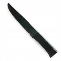 Тренировочный нож длинный стальной безопасный тренировочный черный 32 см