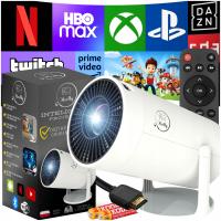 Projektor LED Heelly Android 12 obrotowy 4K mini biały