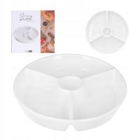 Talerz na przekąski półmisek dzielony biały porcelana zestaw do serwowania