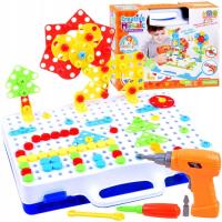 Kreatywny zestaw klockow konstrukcyjnych 237 elementow wkretarka walizka