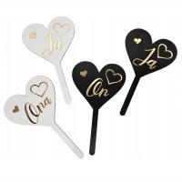 Прицепные таблички для свадебной игры он она я золотые надписи