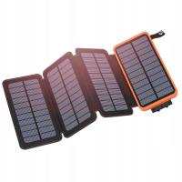 Бронированный солнечный внешний аккумулятор зарядное устройство для телефона 25000 мАч фонарик 4 панели