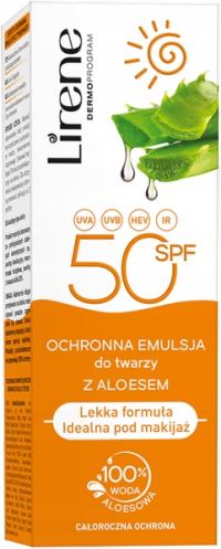 Lirene защитная эмульсия для лица SPF50 IR алоэ