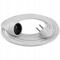 Przedłużacz Sieciowy Z Uziemieniem 1 Gniazdo 5M Biały Budowlany 2500W