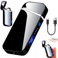 ZAPALNICZKA PLAZMOWA ŁADOWANA USB ELEKTRYCZNA METALOWA+WYŚWIETLACZ LED