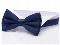 Темно-синий галстук-бабочка коробка Муха мужская для рубашки 12x6 см гладкая GREG mu19