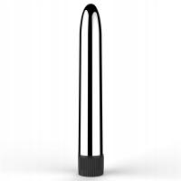 GŁADKI SREBRNY WIBRATOR ANALNO POCHWOWY, ORGAZM MOCNE WIBRACJE