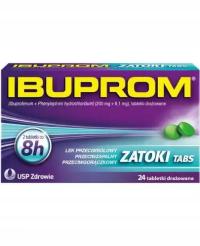 Ibuprom Zatoki Tabs 200 mg + 6,1 mg 24 tabletki