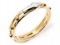 R12 OBRĄCZKA ZŁOTA RÓŻANIEC NA PALEC KORONKA 585