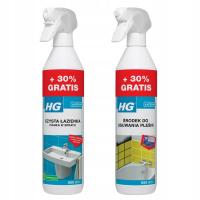 HG pianka spray do łazienki + środek do pleśni zestaw profesjonalny 2x650ml