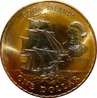 1 $ НОВАЯ ЗЕЛАНДИЯ ПАРУСНОЕ СУДНО HMS ENDEAVOUR JAMES COOK