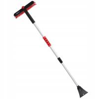 Szczotka ze skrobaczką 2w1, teleskopowa rękojeść dł.88-118cm, DEDRA 2001A03