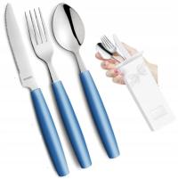 АМЕФА ДЕТСКИЕ СТОЛОВЫЕ ПРИБОРЫ КРАСОЧНЫЕ СИНИЙ ДЛЯ ДЕТСКОГО САДА PIXEL ДЕТСКИЕ